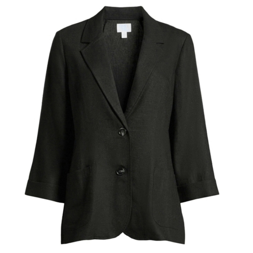 Time & Tru Linen Blend Jacket